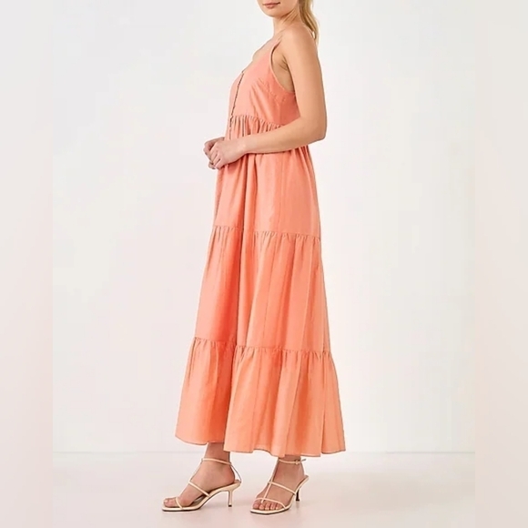 Endless Rose Button Detail Tiered Maxi Dress - Picture 3 of 7